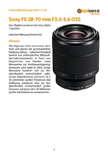 Sony FE 28-70 mm F3.5-5.6 OSS (SEL2870) mit Alpha 7 Labortest, Seite 1 [Foto: MediaNord]