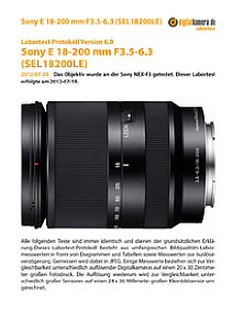 Sony E 18-200 mm F3.5-6.3 (SEL18200LE) mit NEX-F3 Labortest, Seite 1 [Foto: MediaNord]