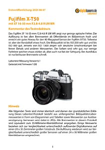 Fujifilm X-T50 mit XF 16-50 mm F2.8-4.8 R LM WR Labortest, Seite 1 [Foto: MediaNord]