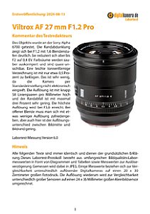 Viltrox AF 27 mm F1.2 Pro mit Sony Alpha 6700 Labortest, Seite 1 [Foto: MediaNord]