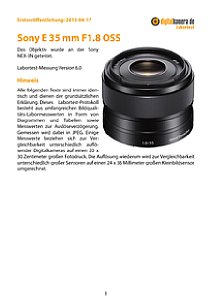 Sony E 35 mm F1.8 OSS (SEL35F18) mit NEX-3N Labortest, Seite 1 [Foto: MediaNord]