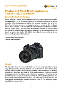 Pentax K-3 Mark III Monochrome mit HD DA* 16-50 mm 2.8 ED PLM AW Labortest, Seite 1 [Foto: MediaNord]