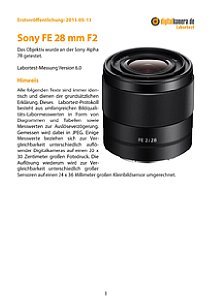 Sony FE 28 mm F2 (SEL28F20) mit Alpha 7R Labortest, Seite 1 [Foto: MediaNord]