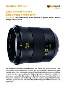 Zeiss Otus 1.4/85 mm mit Nikon D800E Labortest, Seite 1 [Foto: MediaNord]