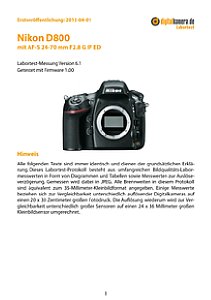 Nikon D800 mit AF-S 24-70 mm 2.8 G IF ED Labortest, Seite 1 [Foto: MediaNord]