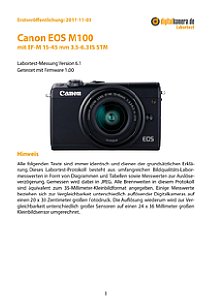 Canon EOS M100 mit EF-M 15-45 mm 3.5-6.3 IS STM Labortest, Seite 1 [Foto: MediaNord]