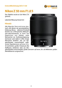 Nikon Z 50 mm F1.8 S mit Z 6 Labortest, Seite 1 [Foto: MediaNord]