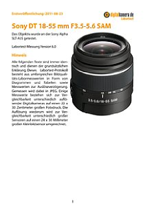 Sony DT 18-55 mm 3.5-5.6 SAM (SAL1855) mit Alpha SLT-A35 Labortest, Seite 1 [Foto: MediaNord]