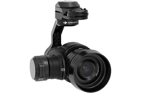 Der Zenmuse X5 von vorne, hier mit abgenommenem Objektiv. Gut erkennst du den recht großen Four Thirds Sensor und das Micro Four Thirds Bajonett. [Foto: DJI]