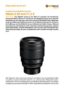 Nikon Z 85 mm F1.2 S mit Z 8 Labortest, Seite 1 [Foto: MediaNord]