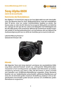 Sony Alpha 6600 mit E 16-55 mm 2.8 G (SEL1655G) Labortest, Seite 1 [Foto: MediaNord]