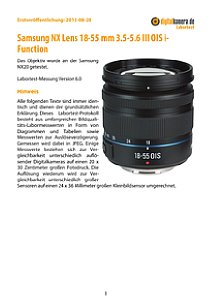 Samsung NX Lens 18-55 mm 3.5-5.6 III OIS i-Function mit NX20 Labortest, Seite 1 [Foto: MediaNord]