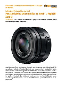 Panasonic Leica DG Summilux 15 mm F1.7 Asph mit Olympus OM-D E-M10 Labortest, Seite 1 [Foto: MediaNord]
