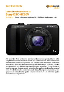 Sony DSC-HX20V Labortest, Seite 1 [Foto: MediaNord]