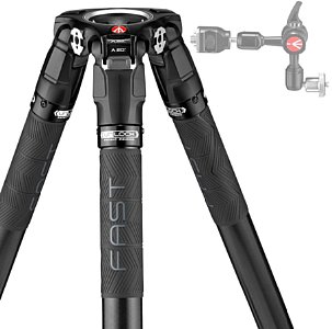 Manfrotto Fluid-Videokopf 504X mit Carbon-Einzelrohrstativ 635 Fast (MVK504XSNGFC). [Foto: Manfrotto]