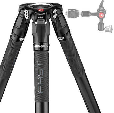 Manfrotto Fluid-Videokopf 504X mit Carbon-Einzelrohrstativ 635 Fast (MVK504XSNGFC). [Foto: Manfrotto]