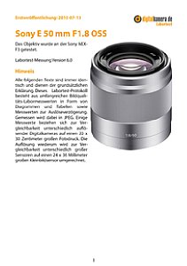 Sony E 50 mm F1.8 OSS (SEL50F18) mit NEX-F3 Labortest, Seite 1 [Foto: MediaNord]