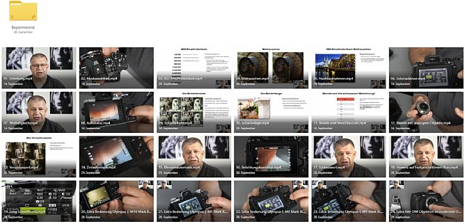 Das Olympus Einsteigerseminar besteht aus 24 Einzelvideos und einem Ordner mit Begleitmaterial. [Foto: MediaNord]