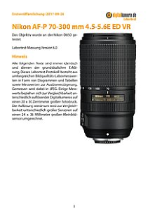 Nikon AF-P 70-300 mm 4.5-5.6E ED VR mit D850 Labortest, Seite 1 [Foto: MediaNord]