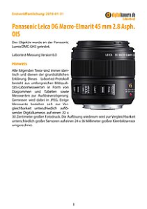 Panasonic Leica DG Macro-Elmarit 45 mm 2.8 Asph. OIS mit Lumix DMC-GH3 Labortest, Seite 1 [Foto: MediaNord]