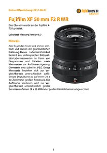 Fujifilm XF 50 mm F2 R WR mit X-T20 Labortest, Seite 1 [Foto: MediaNord]