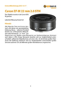 Canon EF-M 22 mm 2.0 STM mit EOS M Labortest, Seite 1 [Foto: MediaNord]