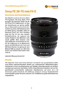 Sony FE 20-70 mm F4 G (SEL2070G) mit Alpha 7R III Labortest, Seite 1 [Foto: MediaNord]