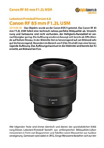 Canon RF 85 mm F1.2L USM mit EOS R Labortest, Seite 1 [Foto: MediaNord]
