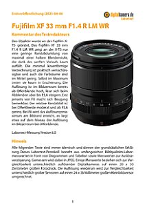 Fujifilm XF 33 mm F1.4 R LM WR mit X-T5 Labortest, Seite 1 [Foto: MediaNord]