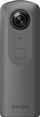 Ricoh Theta V Frontseite in ausgeschaltetem Zustand. [Ricoh]