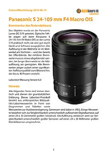 Panasonic S 24-105 mm F4 Makro OIS (S-R24105E) mit Lumix DC-S1R Labortest, Seite 1 [Foto: MediaNord]