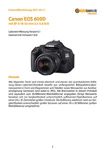 Canon EOS 600D mit EF-S 18-55 mm 3.5-5.6 IS II Labortest, Seite 1 [Foto: MediaNord]