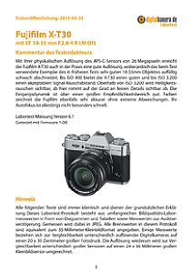 Fujifilm X-T30 mit XF 18-55 mm F2.8-4 R LM OIS Labortest, Seite 1 [Foto: MediaNord]