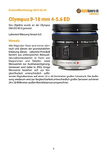 Olympus 9-18 mm 4-5.6 ED (EZ-M918) mit OM-D E-M10 Labortest, Seite 1 [Foto: MediaNord]