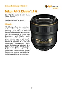 Nikon AF-S 35 mm 1.4 G mit D800E Labortest, Seite 1 [Foto: MediaNord]