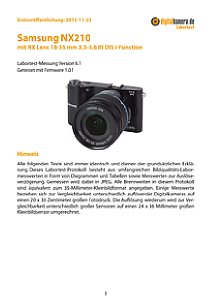 Samsung NX210 mit NX Lens 18-55 mm 3.5-5.6 III OIS i-Function Labortest, Seite 1 [Foto: MediaNord]