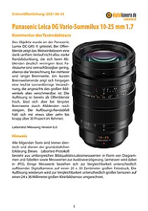 Panasonic Leica DG Vario-Summilux 10-25 mm 1.7 (H-X1025) mit Lumix DC-GH5 II Labortest, Seite 1 [Foto: MediaNord]