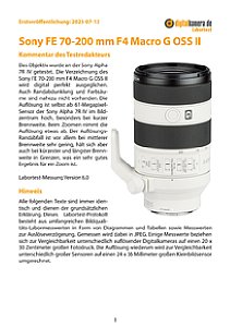 Sony FE 70-200 mm F4 Macro G OSS II (SEL70200G2) mit Alpha 7R IV Labortest, Seite 1 [Foto: MediaNord]