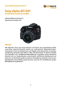 Sony Alpha SLT-A57 mit DT 18-55 mm 3.5-5.6 SAM Labortest, Seite 1 [Foto: MediaNord]