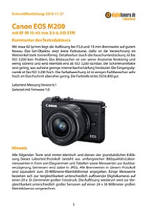 Canon EOS M200 mit EF-M 15-45 mm 3.5-6.3 IS STM Labortest, Seite 1 [Foto: MediaNord]