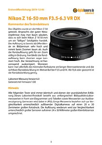 Nikon Z 16-50 mm 3,5-6,3 VR DX mit Z 50 Labortest, Seite 1 [Foto: MediaNord]