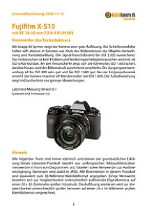 Fujifilm X-S10 mit XF 18-55 mm F2.8-4 R LM OIS Labortest, Seite 1 [Foto: MediaNord]