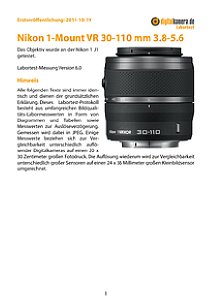 Nikon 1-Mount VR 30-110 mm 3.8-5.6 mit 1 J1 Labortest, Seite 1 [Foto: MediaNord]