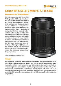 Canon RF-S 55-210 mm F5-7.1 IS STM mit EOS R100 Labortest, Seite 1 [Foto: MediaNord]