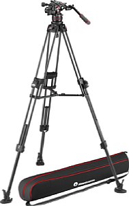 Manfrotto Videokopf Nitrotech 612 mit Stativ 645 Fast Twin Carbon (MVK612TWINFC). [Foto: Manfrotto]