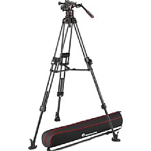 Manfrotto Videokopf Nitrotech 612 mit Stativ 645 Fast Twin Carbon (MVK612TWINFC)