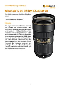 Nikon AF-S 24-70 mm 2.8E ED VR mit D800E Labortest, Seite 1 [Foto: MediaNord]