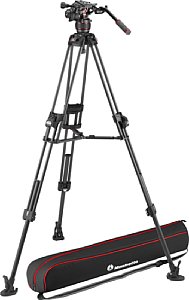 Manfrotto Videokopf Nitrotech 608 mit Stativ 645 Fast Twin Carbon (MVK608TWINFC). [Foto: Manfrotto]