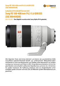 Sony FE 100-400 mm F4.5-5.6 GM OSS (SEL100400GM) mit Alpha 7R III Labortest, Seite 1 [Foto: MediaNord]