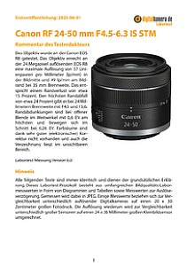 Canon RF 24-50 mm F4.5-6.3 IS STM mit EOS R8 Labortest, Seite 1 [Foto: MediaNord]